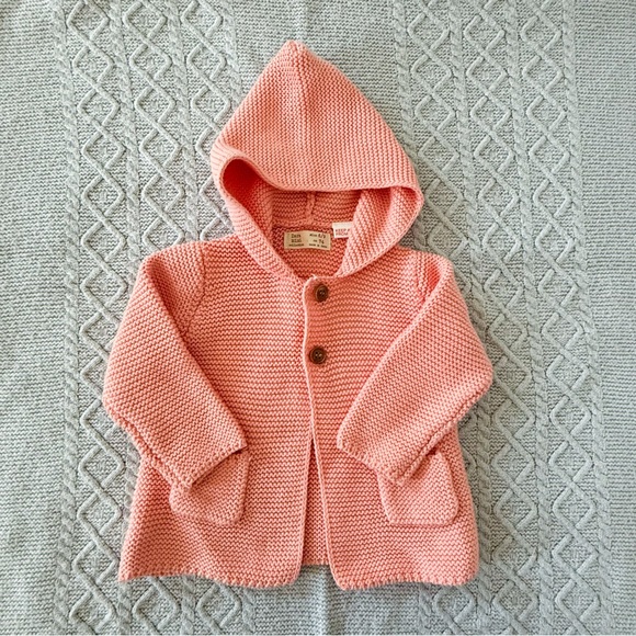 Zara Baby Coral Knit Hooded Cardigan - Picture 7 of 9